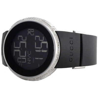 Pre-owned Gucci Diamond White Watch Mens Full Casing Ya114202 5 Row Custom Digital 3.5 Ct.