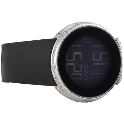 Pre-owned Gucci Diamond White Watch Mens Full Casing Ya114202 5 Row Custom Digital 3.5 Ct.