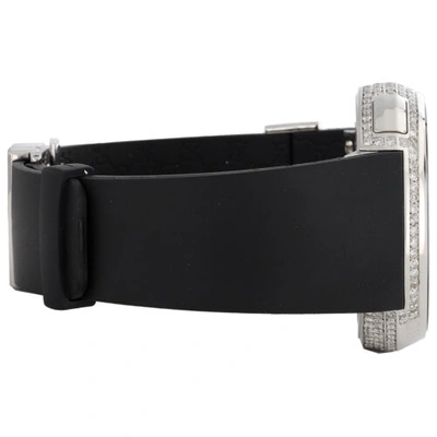 Pre-owned Gucci Diamond White Watch Mens Full Casing Ya114202 5 Row Custom Digital 3.5 Ct.