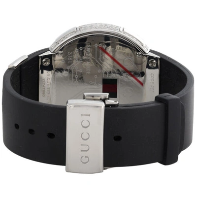 Pre-owned Gucci Diamond White Watch Mens Full Casing Ya114202 5 Row Custom Digital 3.5 Ct.