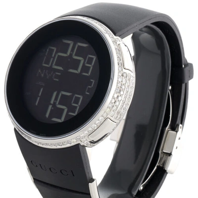 Pre-owned Gucci Diamond White Watch Mens Full Casing Ya114202 5 Row Custom Digital 3.5 Ct.