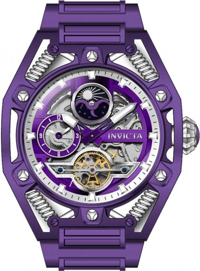 Pre-owned Invicta Men S1 Rally 42134 Multicolor Dial Chronograph Automatic Purple Ss Watch