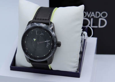 Pre-owned Movado Authentic  Bold Trend Verso Black Leather Men's Watch 3600696