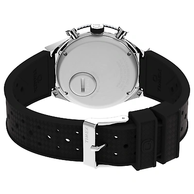 Pre-owned Timex Q Gmt Chronograph 40mm Black