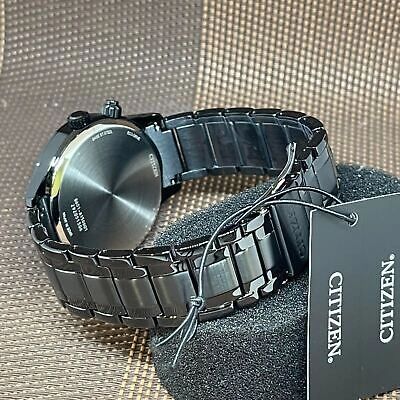 Pre-owned Citizen Eco-drive Ap1055-87x Green Moon Phase Blue Analog Black Band Roman Watch