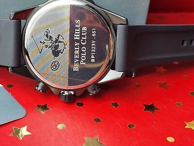 Pre-owned Beverly Hills Polo Club Black Patterned Dial Watch. Rrp £270