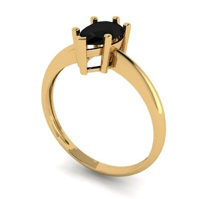 Pre-owned Pucci 1 Ct Pear Designer Statement Bridal Natural Onyx Ring Solid 14k Yellow Gold