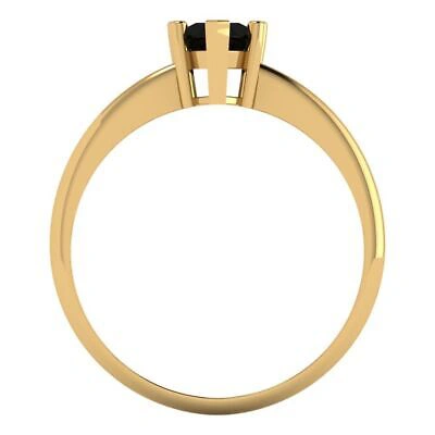 Pre-owned Pucci 1 Ct Pear Designer Statement Bridal Natural Onyx Ring Solid 14k Yellow Gold
