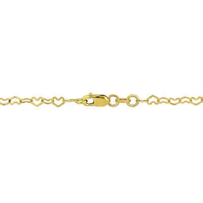 Pre-owned Amour 3mm Heart Link Necklace In 14k Yellow Gold - 16 In