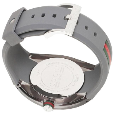 Pre-owned Gucci Sync Ya137109 Gray Rubber Band Gray Dial Unisex Watch