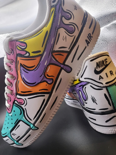 Pre-owned Nike Custom Air Force 1 "chill Cartoon Drippy" Shoes Sneakers Mens Womens Kids In Multicolor