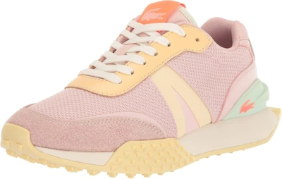 Pre-owned Lacoste Women's L-spin Deluxe Sneaker In Light Pink/yellow