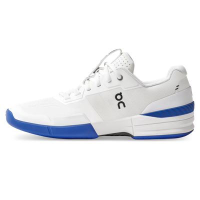 Pre-owned On The Roger Pro White Indigo 48.98721 Speedboard Men's Tennis Shoes In White, Indigo