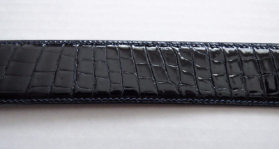 Pre-owned Stefano Ricci Blue Crocodile Leather Gold Palladium Buckle Belt 34 Us 85 Cm