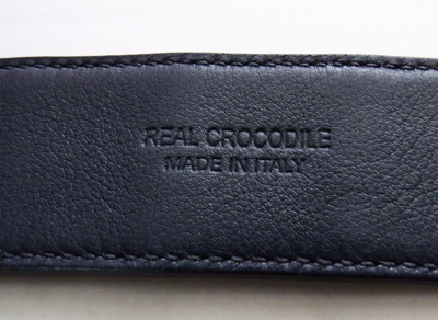 Pre-owned Stefano Ricci Blue Crocodile Leather Gold Palladium Buckle Belt 34 Us 85 Cm