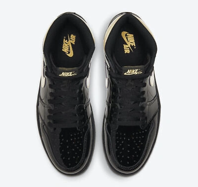 Pre-owned Jordan Nike Air  1 Retro High Black/ Metallic Gold Sz 8 555088-032 Fashion Shoes