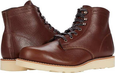 Pre-owned Wolverine Men  1000 Mile Wedge W990131 Brown Leather Casual Dress Boots Made Usa