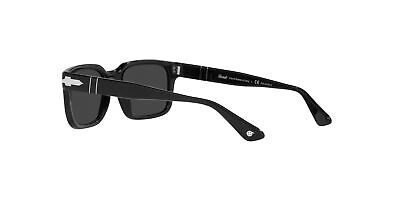 Pre-owned Persol Po3272s Polarized Rectangular Sunglasses, Black, 53mm