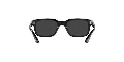 Pre-owned Persol Po3272s Polarized Rectangular Sunglasses, Black, 53mm