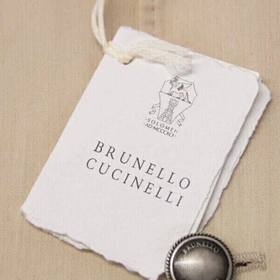 Pre-owned Brunello Cucinelli $5395  Men's Herringbone Sport Coat With Logo Buttons A228 In Beige