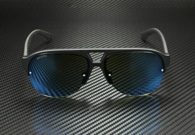 Pre-owned Gucci Gg0170s 002 Black Aviator Men's Authentic Sunglasses 59 Mm In Blue