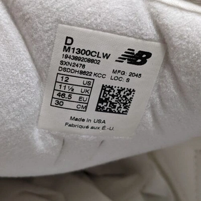 Pre-owned New Balance Balance 1300 Men's 12 Made In Usa Cloud White Grey Running Shoes M1300clw