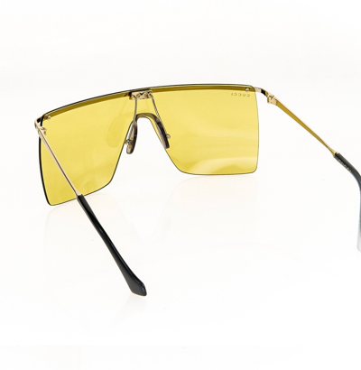 Pre-owned Gucci Authentic Unisex Oversized Mask 1096 Gold Yellow Sunglass Gg1096s 003
