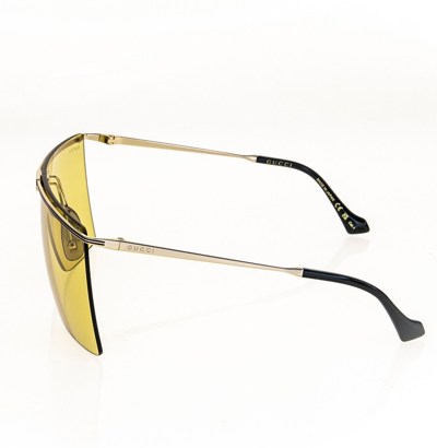 Pre-owned Gucci Authentic Unisex Oversized Mask 1096 Gold Yellow Sunglass Gg1096s 003