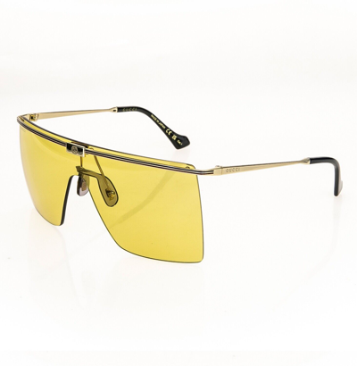 Pre-owned Gucci Authentic Unisex Oversized Mask 1096 Gold Yellow Sunglass Gg1096s 003