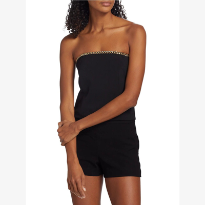 Pre-owned Love Generation  Sizes S, M, L Women's Hazel Crepe Chain Bustier Top - Black