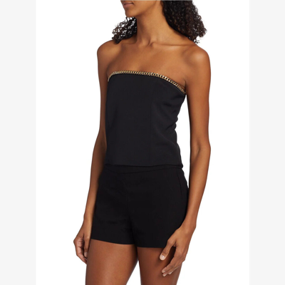 Pre-owned Love Generation  Sizes S, M, L Women's Hazel Crepe Chain Bustier Top - Black