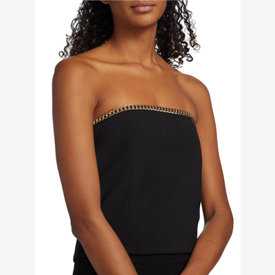 Pre-owned Love Generation  Sizes S, M, L Women's Hazel Crepe Chain Bustier Top - Black