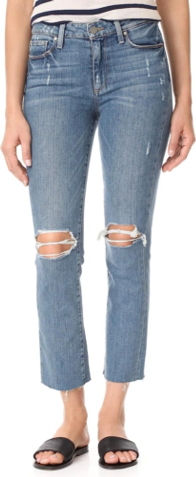 Pre-owned Paige Women's Hoxton Straight Ankle Jeans In Beachwood Destructed