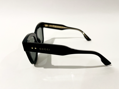 Pre-owned Gucci Black Unisex Square Diamond 1082 Unisex Chunky Bold Gg1082s Sunglasses 001 In Gray