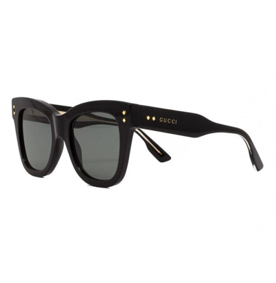 Pre-owned Gucci Black Unisex Square Diamond 1082 Unisex Chunky Bold Gg1082s Sunglasses 001 In Gray
