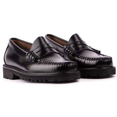 Pre-owned Bass Mens Larson Penny Loafers Shoes Black