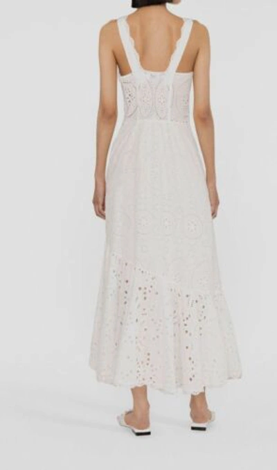 Pre-owned Ibiza $779 Charo  1989 Womens White Tatyana Broderie Anglaise Belted Dress Size L