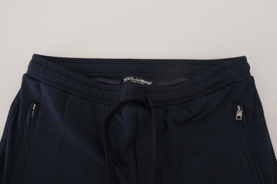 Pre-owned Dolce & Gabbana Pants Blue Mens Sport Cotton Sweatpants It46 / W32 / S Rrp $700