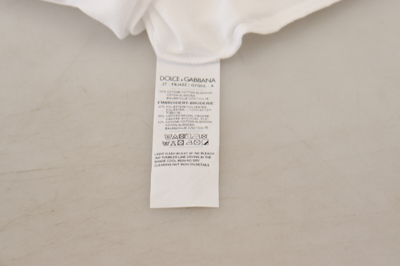 Pre-owned Dolce & Gabbana T-shirt White Dgfamily Crewneck Cotton Top It40 / Us6 / S $400
