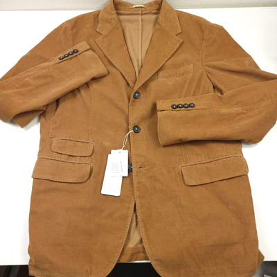 Pre-owned Massimo Alba $975  Baby Corduroy Suit Jacket In Bronze Mens Size Us 42 (italy 52) In Brown
