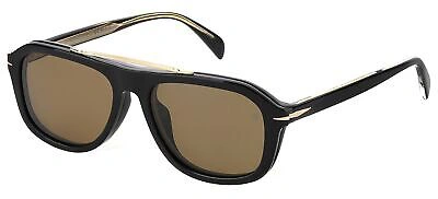 Pre-owned David Beckham Db 7006/g/cs Black/brown Clip-on 54/17/145 Men Sunglasses