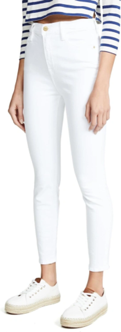 Pre-owned Frame Women's Ali High Rise Cigarette Jeans In Blanc