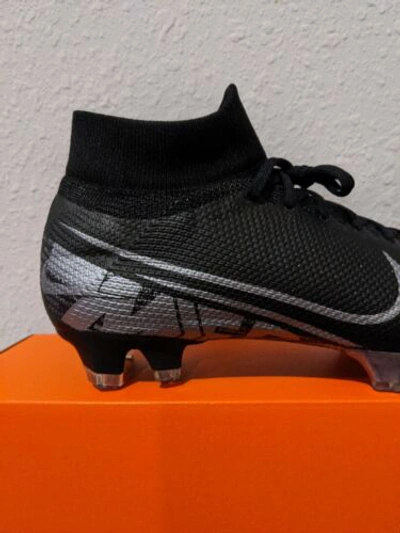 Pre-owned Nike Mercurial Superfly 7 Pro Fg Soccer Cleats At5382-001 Black Silver Mens Sz 7