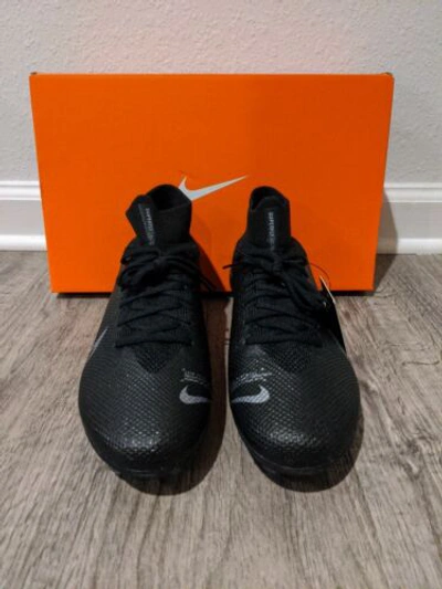 Pre-owned Nike Mercurial Superfly 7 Pro Fg Soccer Cleats At5382-001 Black Silver Mens Sz 7