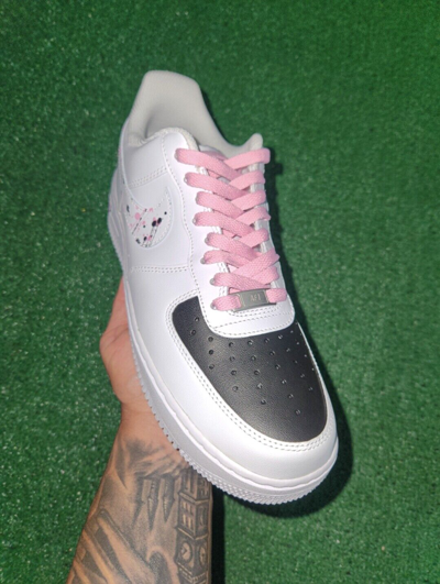 Pre-owned Nike ? ? Air Force 1 07 Womens White Pink Black Custom Girls Gs Men ? ?