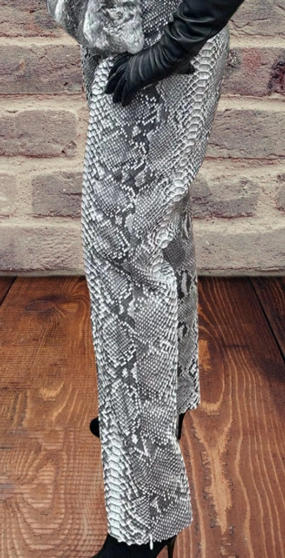 Pre-owned Handmade Man's Real Python Snake Skins Genuine Snake ? Hides Byker Pant All Sizes In Black And Natural