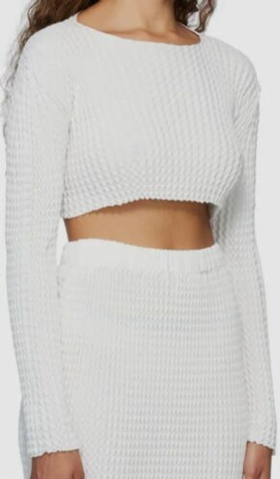 Pre-owned Issey Miyake $776  Women's White Spongy Buttoned Cardigan Sweater Size 2