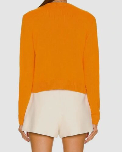 Pre-owned The Elder Statesman $995  Women's Orange Cashmere Crewneck Sweater Size Xl