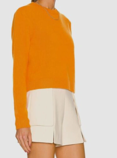 Pre-owned The Elder Statesman $995  Women's Orange Cashmere Crewneck Sweater Size Xl