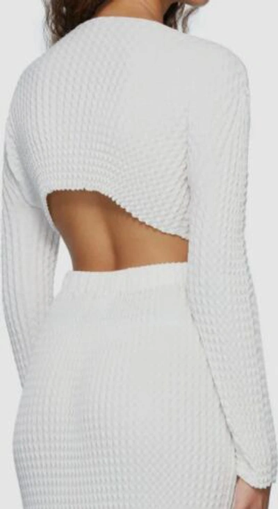 Pre-owned Issey Miyake $776  Women's White Spongy Buttoned Cardigan Sweater Size 2